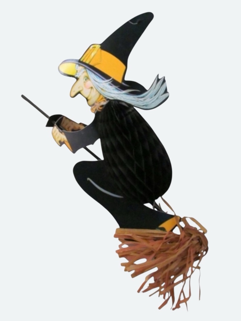 Vintage Beistle Die Cut Flying Witch and Ghost Halloween Decor - Picture 3 of 5